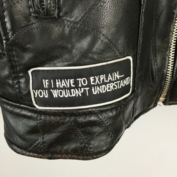 Vintage Buffalo Leather Eagle Patch biker jacket - Picture 7 of 16